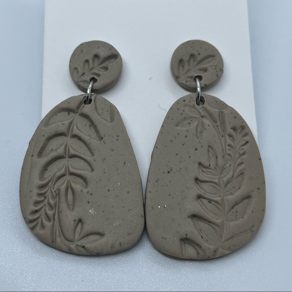 Large Handmade Clay Earrings - Picture 3 of 13